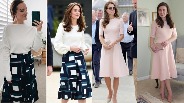 Dua perempuan yang mereplika gaya Kate Middleton di Instagram. Foto: dok. @cambridgemums @lady.m.replikates/ Instagram