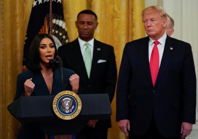 Kim Kardashian temui Donald Trump di Gedung Putih. Foto: AFP