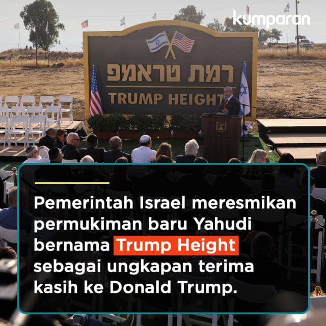 Pemerintah Israel resmikan permukiman baru Yahudi bernama Trump Height. Foto: Putri Arifira/ kumparan