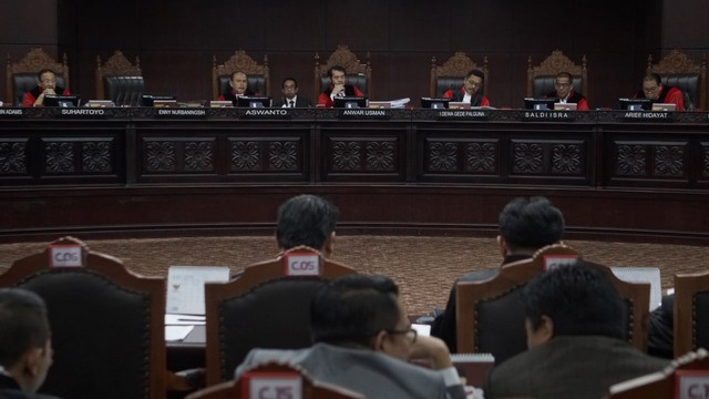 Sidang lanjutan Perselisihan Hasil Pemilihan Umum 2019 di Gedung Mahkamah Konstitusi, Jakarta, Selasa (18/6). Foto: Fanny Kusumawardhani/kumparan