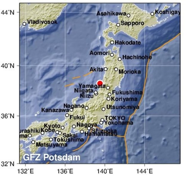 Lokasi gempa di Jepang (NOT COVER)