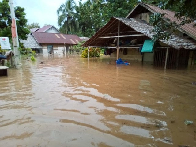 Keadaan banjir di Morowali Utara Foto: Ivan Togara/Paluposo