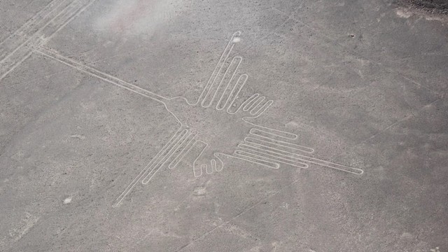 Ukiran burung raksasa di Nazca, Peru. Foto: Masaki Eda