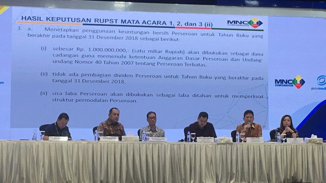 Rapat Umum Pemegang Saham Tahunan (RUPST) PT MNC Investama Tbk. Foto: Abdul Latif/kumparan