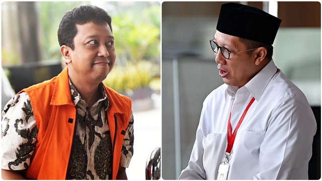Mantan Ketua Umum PPP Romahurmuziy dan Menteri Agama Lukman Hakim Saifuddin. Foto: Antara