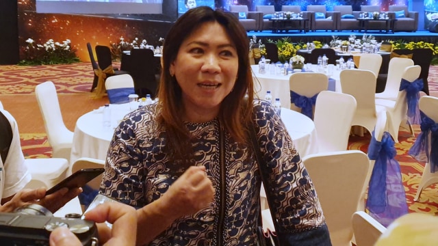 Kepala Bidang Pembinaan dan Prestasi PBSI, Susy Susanti, usai konferensi pers Blibli Indonesia Open 2019 di Jakarta, Rabu (26/6). Foto: Karina N. Shabrina/kumparan