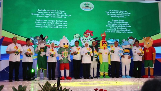 Launching Logo dan Maskot Porprov VI Jatim 2019 di Gedung Negara Grahadi Surabaya.  Rabu (26/06/2019).