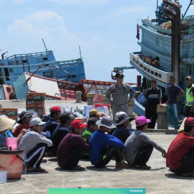 Kapal ilegal asal Vietnam yang ditangkap Bakamla dan diserahkan ke KKP untuk proses penyelidikan