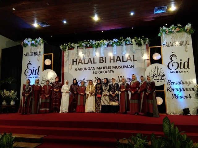 Acara Halal Bi Halal yang diadakan oleh organisasi Gabungan Majelis Muslimah Surakarta digelar pada Selasa (2/7/2019). (Tara Wahyu N.V.)
