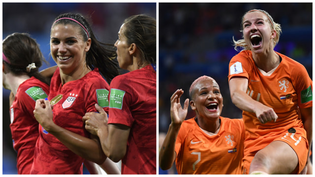 Timnas Amerika Serikat dan Belanda akan bertemu di final Piala Dunia 2019. Foto: AFP/Composite