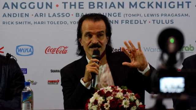 Komposer dunia, Yanni dalam jumpa pers jelang penampilannya di ajang Prambanan Jazz Festival 2019, Kamis (4/7) di Hotel Tentrem, Yogyakarta. Foto: Hazliansyah Hazliansyah/kumparan