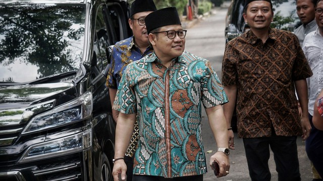 Ketua Umum PKB Muhaimin Iskandar di kediaman Ma'ruf Amin, Jalan Situbondo, Menteng, Jakarta Pusat, Jumat (5/7). Foto: Jamal Ramadhan/kumparan