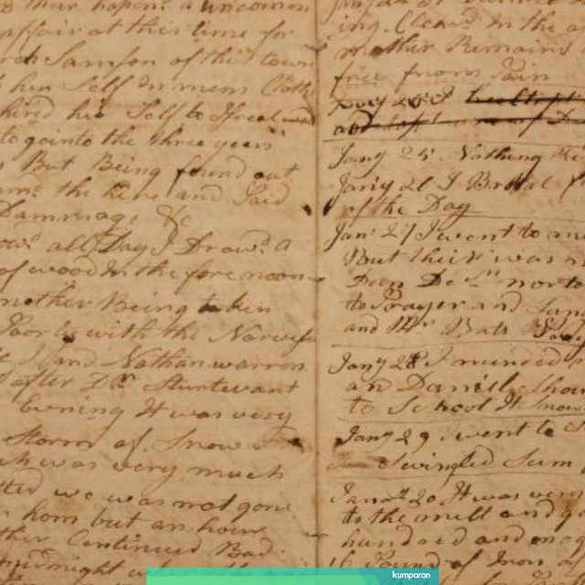 Buku harian Abner Weston. Foto: Museum of the American Revolution