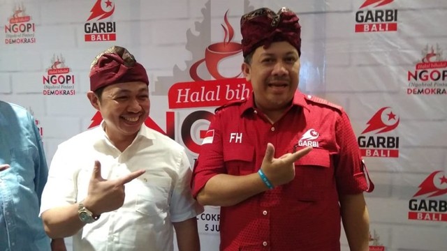 Anis Matta (kiri) dan Fahri Hamzah saat acara GARBI di Bali, Jum'at (5/7) - (kanalbali/KAD)