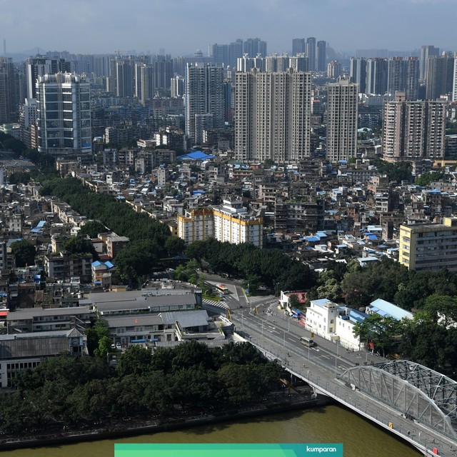 Pemandangan perkotaan Guangzhou, Guangdong, China. Foto: ANTARA FOTO/Zabur Karuru