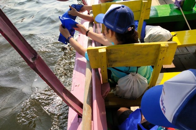 com-Menebarkan kulit kerang hijau untuk konservasi air laut