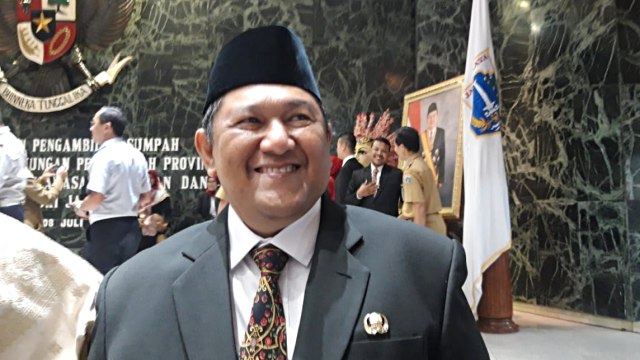 Kepala Dinas SDA Juaini setelah dilantik Gubernur DKI Anies Baswedan. Foto: Paulina Herasmarinandar/kumparan
