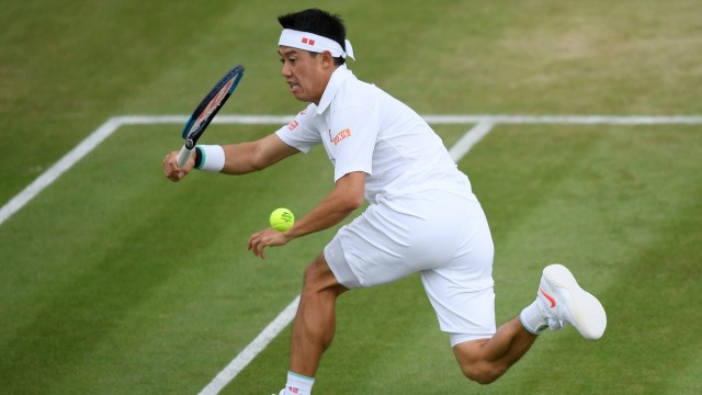 Kei Nishikori di babak keempat tunggal putra Wimbledon 2019. Foto: REUTERS/Toby Melville