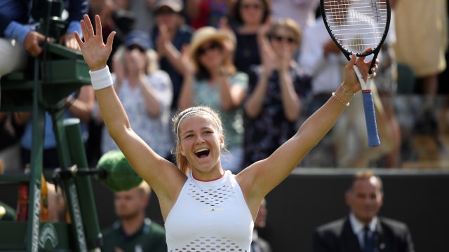 Karolina Muchova ke perempat final Wimbledon 2019. Foto: REUTERS/Toby Melville