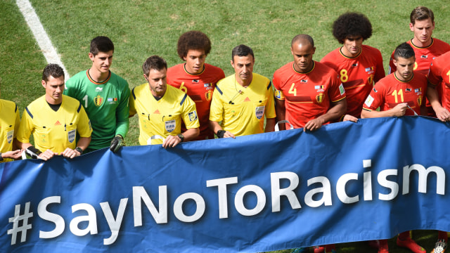 Kampanye Anti-Rasialisme FIFA di Piala Dunia 2014. Foto: AFP/Evaristo Sa