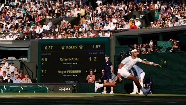 Nadal menghadapi Federer di semifinal Wimbledon 2019. Foto: Reuters/Pool