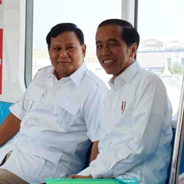 Prabowo Subianto dan Joko Widodo di dalam MRT. Foto: Dok. Istimewa