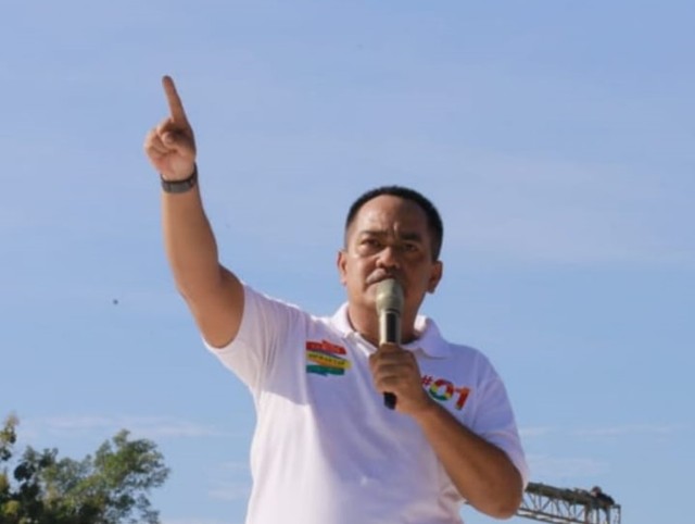 BRM Kusuma Putra saat menjadi relawan Jokowi-Amin di Pemilu April lalu. (Agung Santoso)