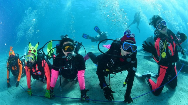 Latihan selam di kawasan Pulau Menjangan oleh Tim Selam Polda Bali, 11-12 Juli 2019 (kanalbali/dok.Polda Bali)