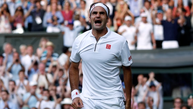 Federer ke final Wimbledon 2019. Foto: Adrian Dennis/Pool via REUTERS