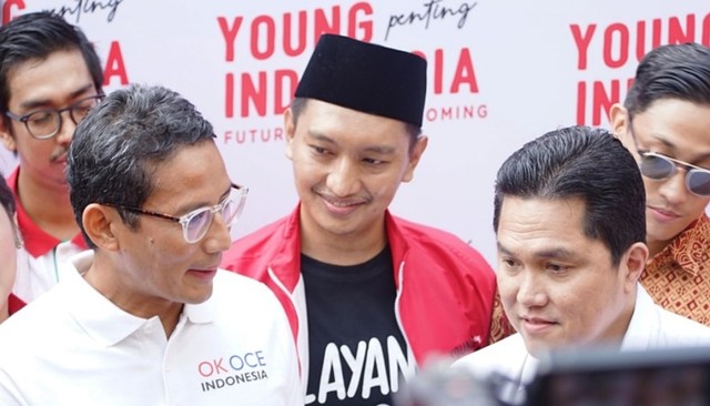 Arief Rosyied pertemukan Sandiaga Uno dan Erick Tohir, (Ist).