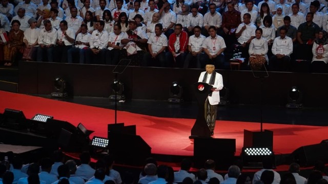 Joko Widodo bersama Ma'ruf, pidato kemenangan di Sentul International Convention Center (SICC)