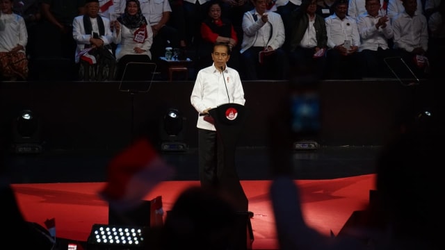Joko Widodo bersama Ma'ruf, pidato kemenangan di Sentul International Convention Center (SICC)