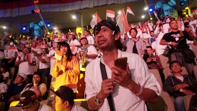 Joko Widodo bersama Ma'ruf, pidato kemenangan di Sentul International Convention Center (SICC)