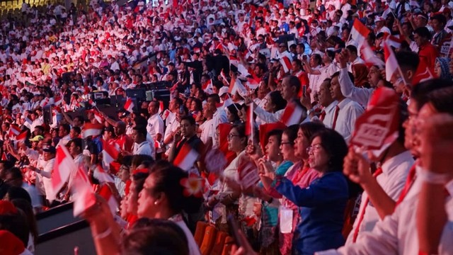 Joko Widodo bersama Ma'ruf, pidato kemenangan di Sentul International Convention Center (SICC)