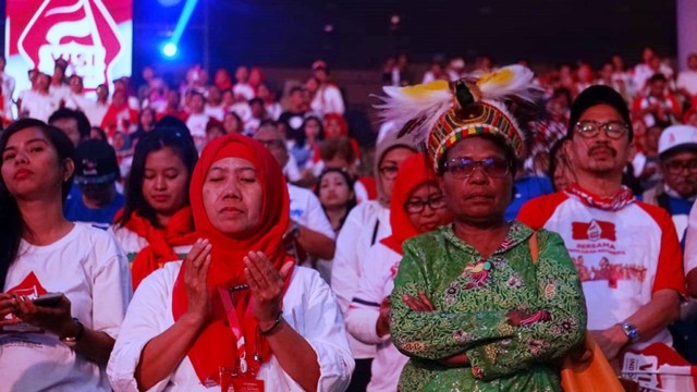 Joko Widodo bersama Ma'ruf, pidato kemenangan di Sentul International Convention Center (SICC)