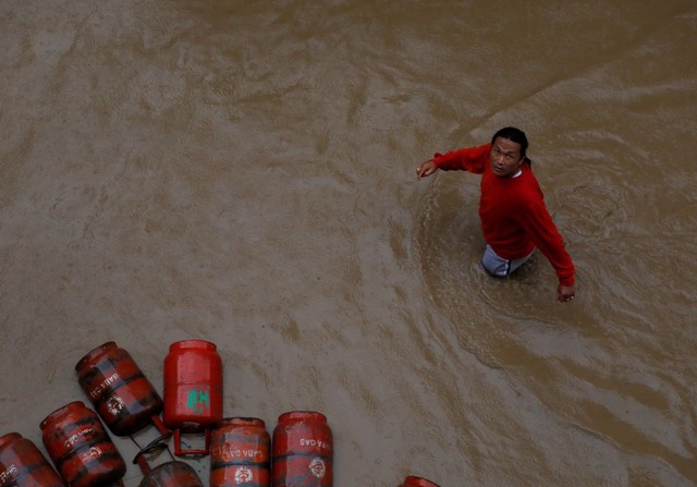 Ilustrasi banjir di Nepal Foto: Navesh Chitrakar/Reuters