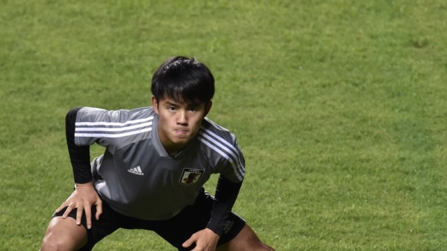Pemain muda baru Real Madrid asal Jepang, Takefusa Kubo. Foto: DOUGLAS MAGNO / AFP
