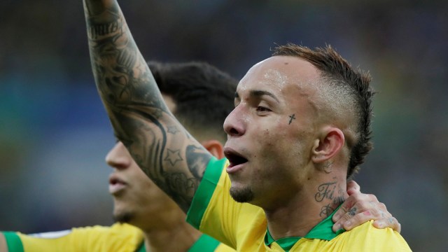 Everton Soares, pemain Timnas Brasil Foto: AFP