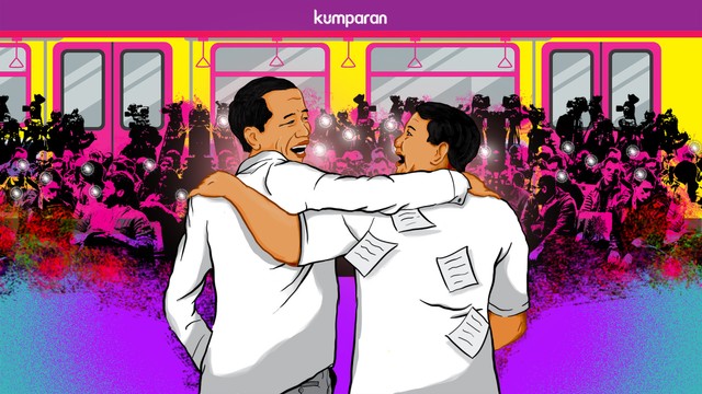 Jokowi dan Prabowo. Ilustrator: Basith Subastian/kumparan
