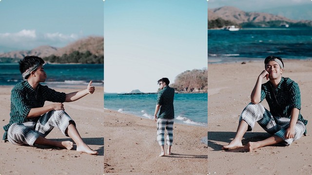 Kolase Vidi Aldiano saat liburan di Labuan Bajo Foto: Instagram/@vidialdiano
