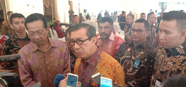 Menteri Hukum dan Hak Asasi Manusia (Menkumham), Yasonna Laoly, saat berkunjung ke Yogyakarta, Rabu (17/7/2019). Foto: erl.
