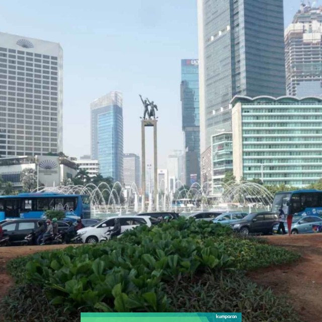 Lokasi getah-getih kesenian bambu di Bundaran HI