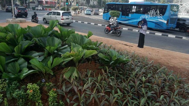 Lokasi getah-getih kesenian bambu di Bundaran HI