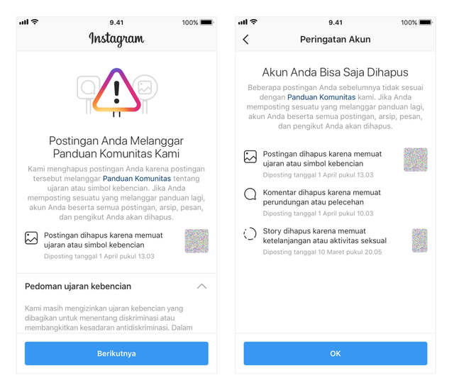 Instagram akan blokir akun yang melanggar aturan (Not Cover)