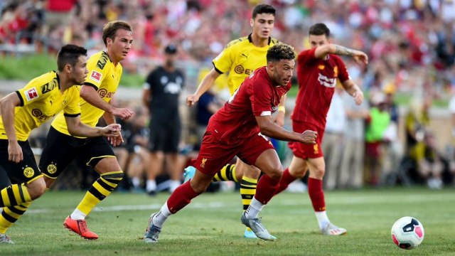 Liverpool melawan Dortmund di Amerika Serikat. Foto: Twitter/ @LFC
