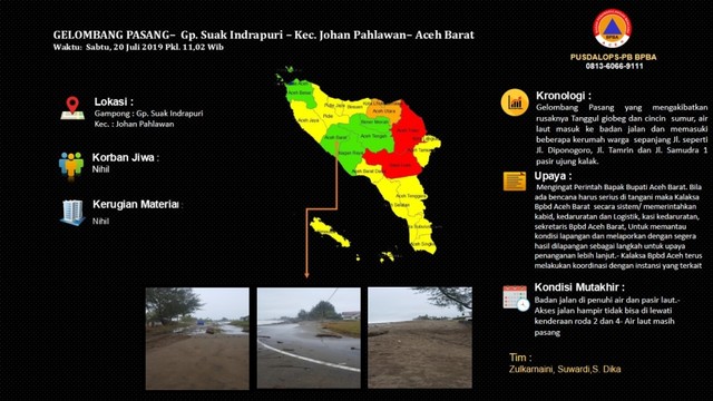 Infografis gelombang pasang di Aceh Barat. Dok. BPBA
