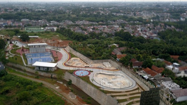 Foto aerial Alun-alun Depok di Grand Depok City, Depok, Jawa Barat, Selasa (26/3/2019). Foto: Jamal Ramadhan/kumparan