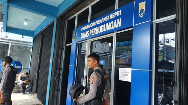 Kantor Dinas Perhubungan Kepulauan Riau pada Selasa pagi (23/7).