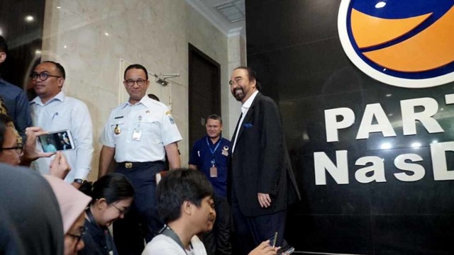 Anies Baswedan di DPP partai NasDem, Anies bertemu Surya Paloh