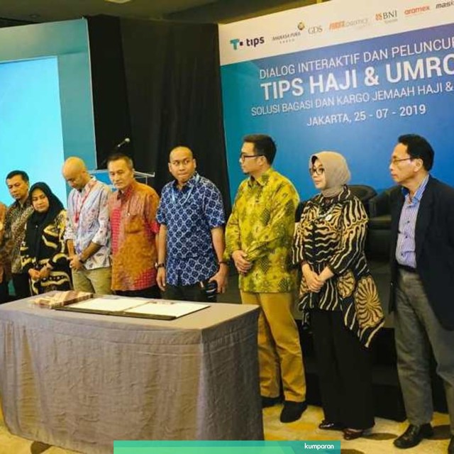 PT TIPS Indonesia luncurkan aplikasi pengiriman bagasi dan kargo jemaah haji dan umrah, di Pullman Hotel Jakarta Pusat, Kamis (25/7). Foto: Andesta Herli Wijaya/kumparan